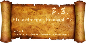 Pissenberger Bendegúz névjegykártya
